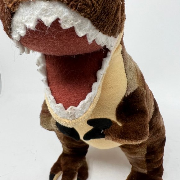 Wild Republic Dinosaur T-Rex Plush 12” Brown & Beige Toy Stuffed Animal - Picture 6 of 10
